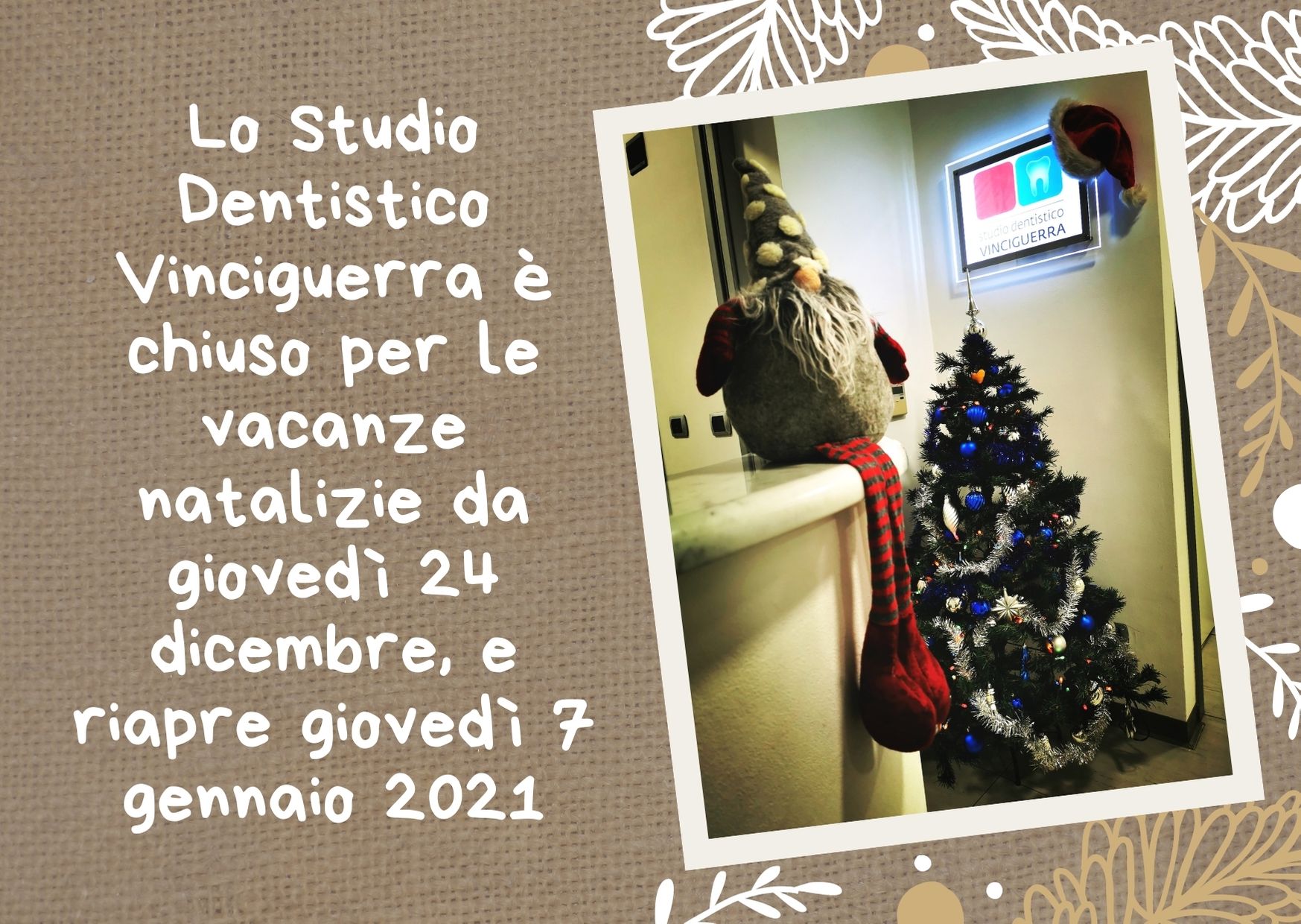 Chiusura dello studio per le feste natalizie
